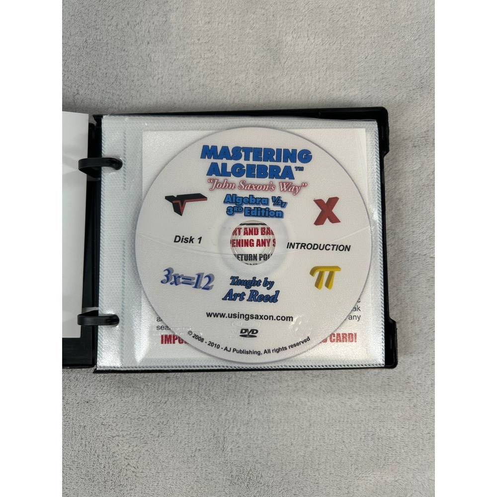 Saxon Math Mastering Algebra 1/2 3rd Edition DVD Set Art Reed Complete - Picture 2 of 4